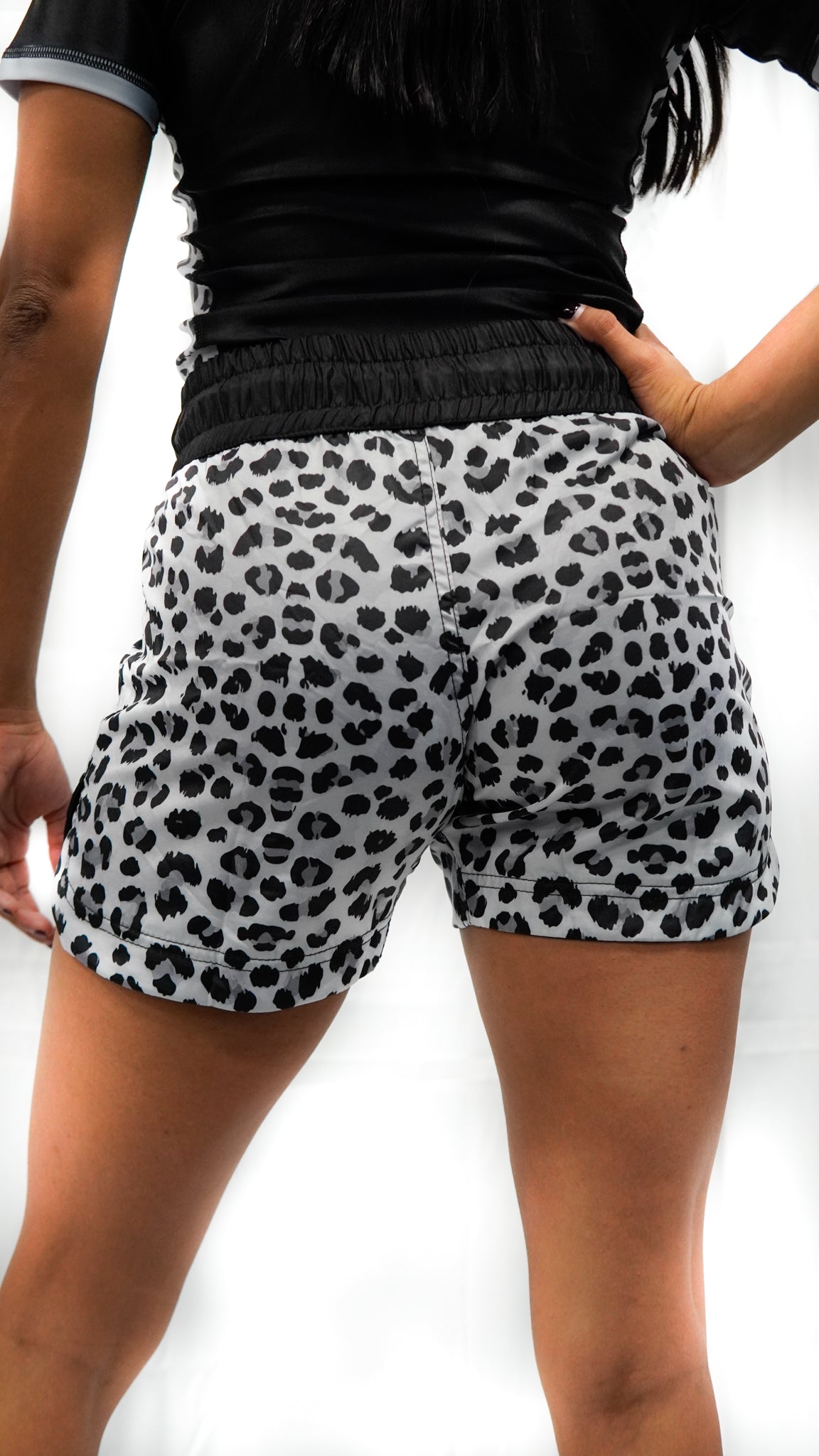 Women's Elevate V1. Fight Shorts. Snow leopard