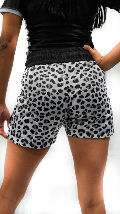 Women's Elevate V1. Fight Shorts. Snow leopard