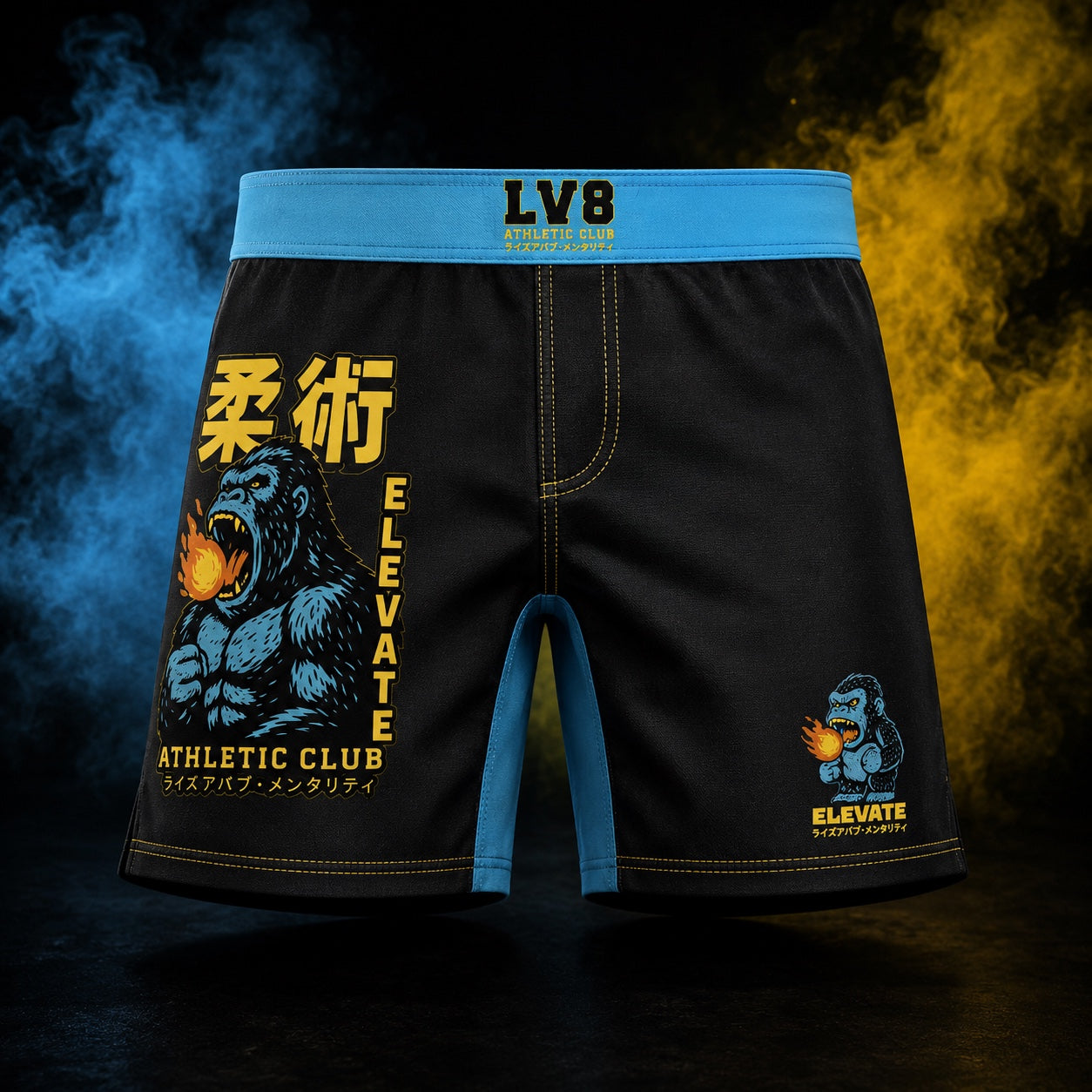 Blazing Ape kids BJJ shorts front view