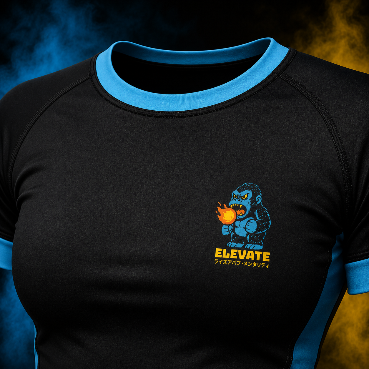 Blazing Ape women's rashguard front detail