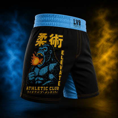 Blazing Ape women's BJJ shorts side graphic view