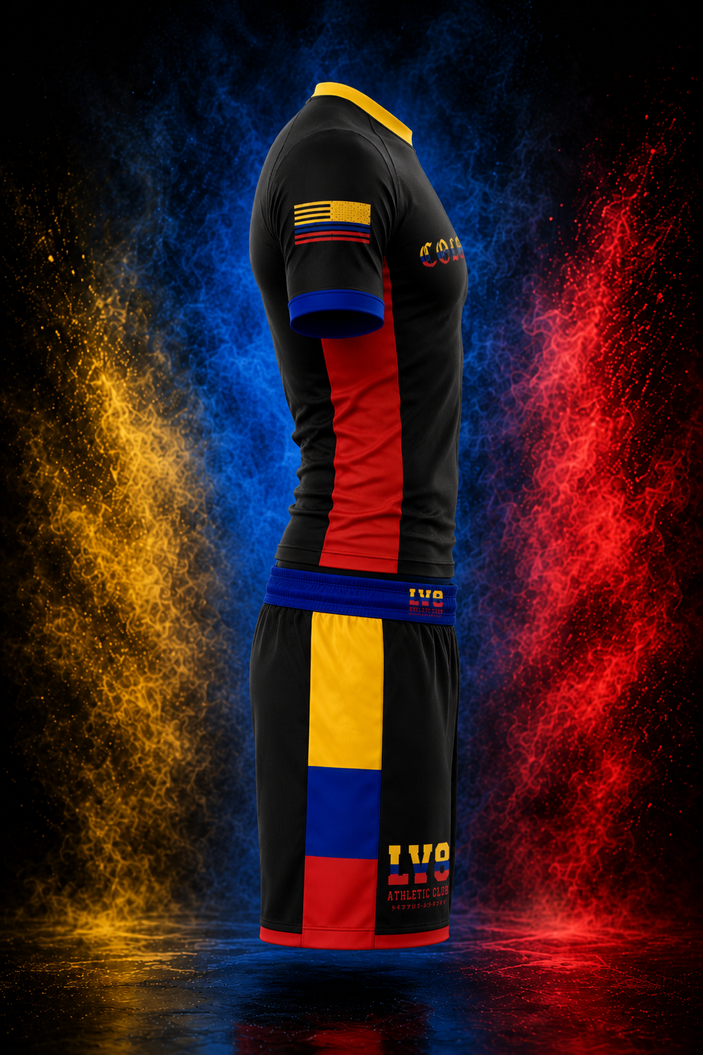 Alternate side view of the LV8 Colombia adult men's No-Gi set